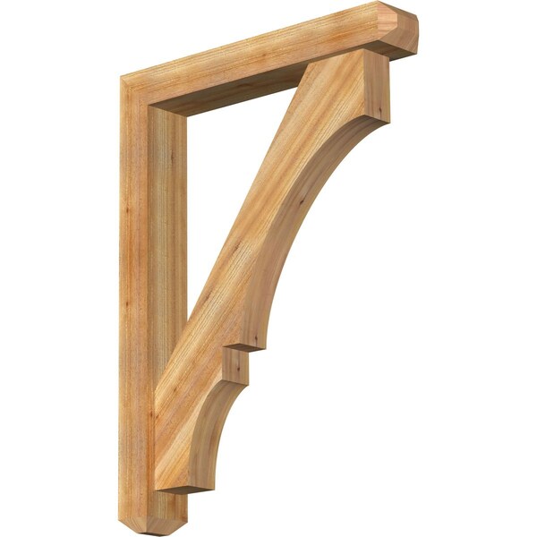 Ekena Millwork Balboa Craftsman Rough Sawn Bracket w/ Offset Brace, Western Red Cedar, 6"W x 36"D x 48"H BKT0604X36X48BOA04RWR - main